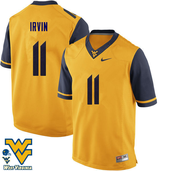 NCAA Men's Bruce Irvin West Virginia Mountaineers Gold #11 Nike Stitched Football College Authentic Jersey RD23T44HP